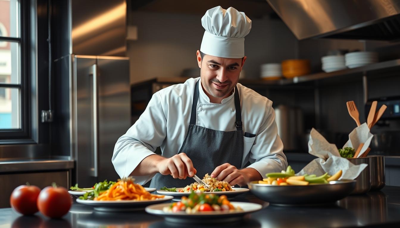 Home cook preparing ingredients in the kitchen
