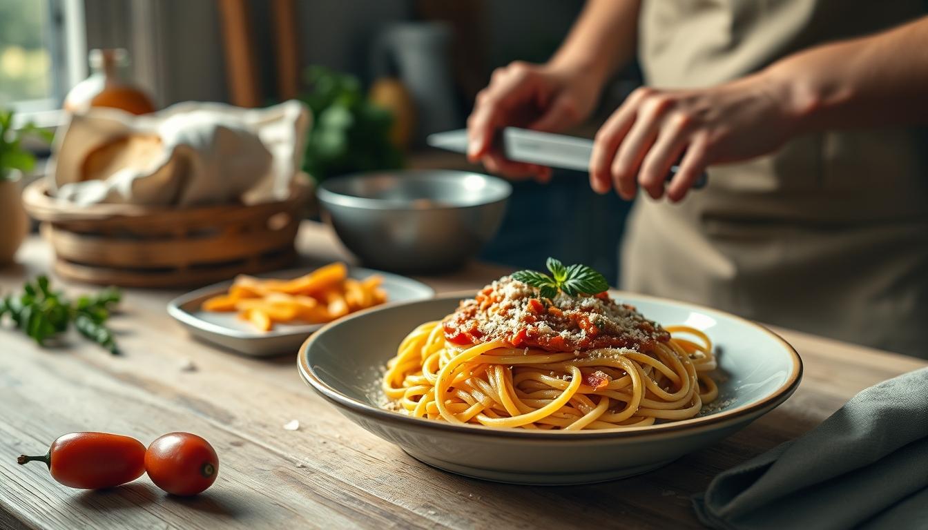 Seasonal meal prepared in a home kitchen